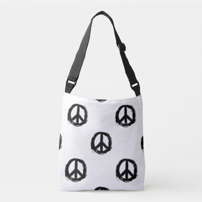 Sac Ajustable signe de paix noir et blanc design carrosserie (Devant)