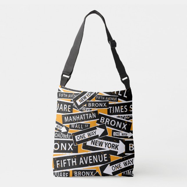 Sac Ajustable Signes de New York Motif noir, blanc, orange (Devant)