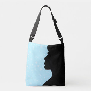 Sac Ajustable Silhouette de femme moderne sur fond bleu clair