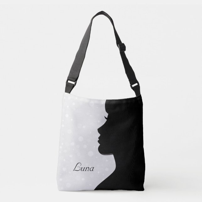 Sac Ajustable Silhouette de femme moderne sur gris clair (Devant)