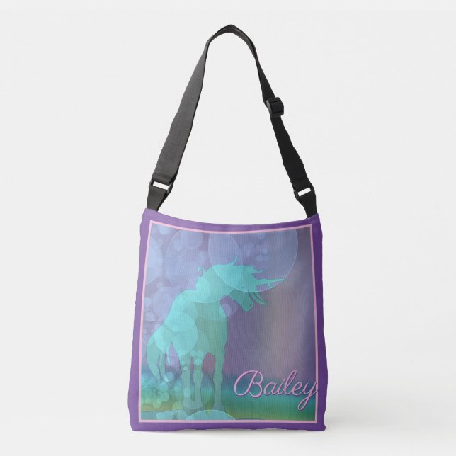 Sac Ajustable Silhouette Unicorne (bulles arc-en-ciel) (Devant)