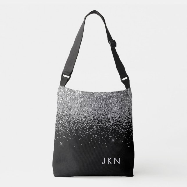 Sac Ajustable Silver Black Girl Parties scintillant étincelante  (Devant)