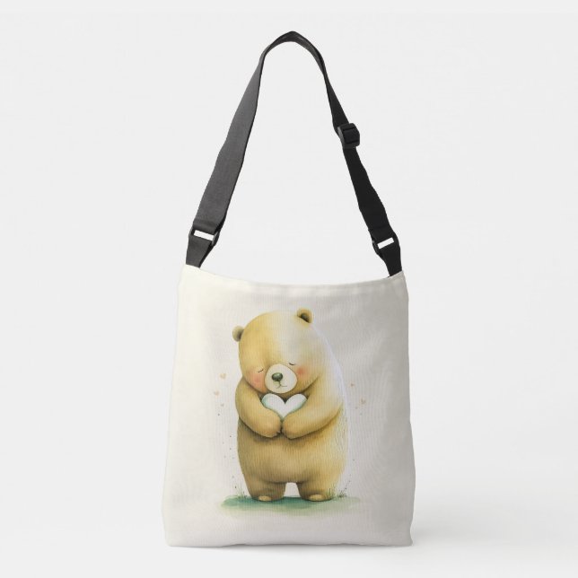 Sac Ajustable Simple mignonne ours triste tenant une oeuvre card (Devant)