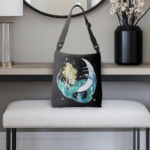 Sac Ajustable Sirène Blonde Lune Croissante Fantaisie Art Déco