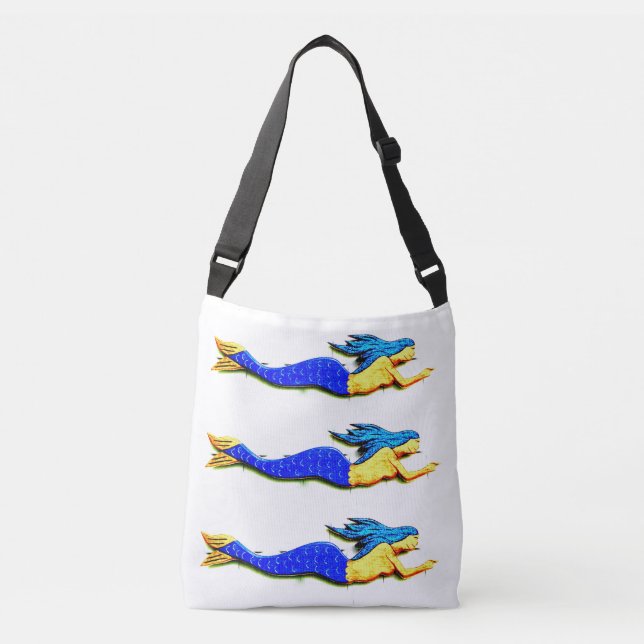 Sac Ajustable sirènes à queue bleue nageant (Devant)