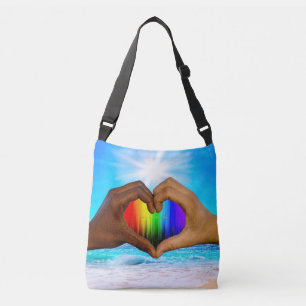 Sac Ajustable SlipperyJoe dégradé de cœur arc-en-ciel vibrant in