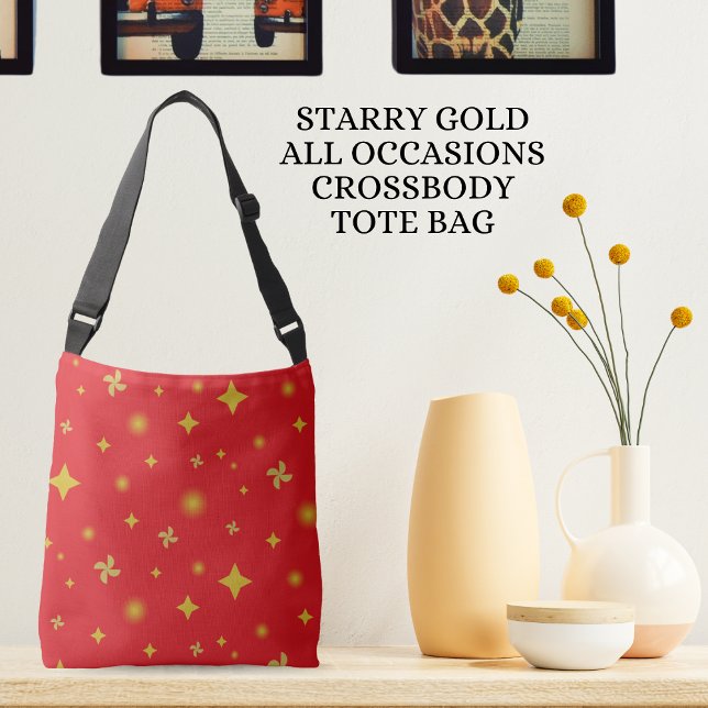 Sac Ajustable Soft Glow Golden Stars & Floral Petals Pattern (Créateur téléchargé)