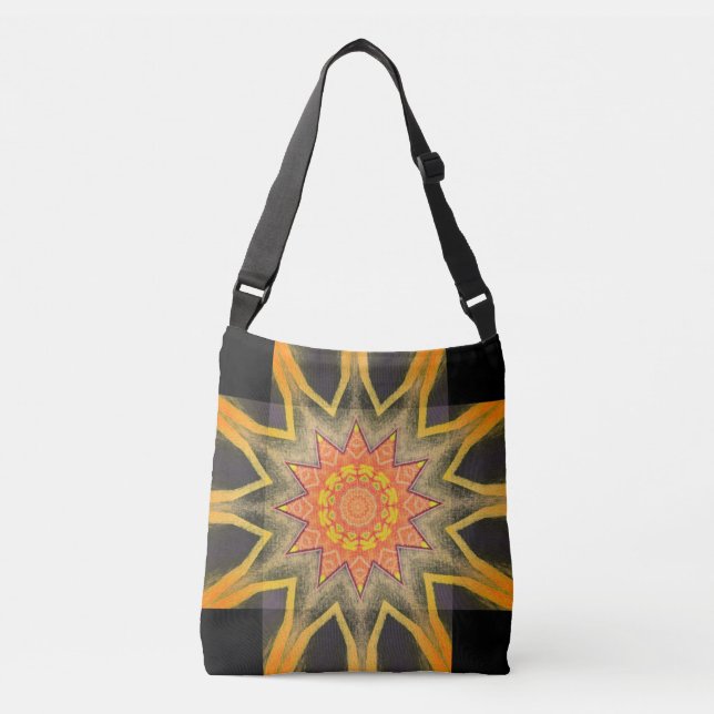 Sac Ajustable Soleil jaune sur noir (Devant)