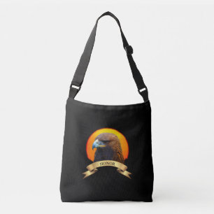 Sac Ajustable Soleil levant, aigle doré & ruban avec texte d'hon