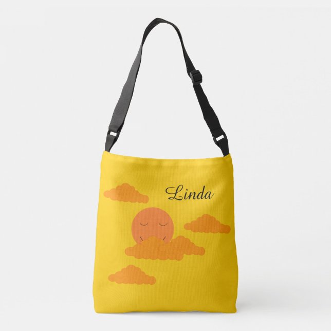 Sac Ajustable Soleil orange dans un ciel doré :   (Dos)