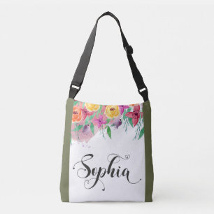 Sac Ajustable Sophia nom signe Sophia floral Calligraphie Baby