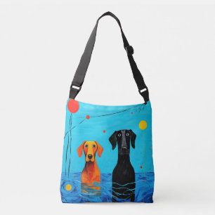 Sac Ajustable Sous l'Horizon Bleu - Chiens Colorés Surréalistes