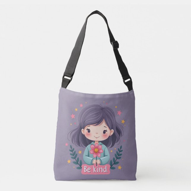 Sac Ajustable Soyez une fille mignonne avec l'art positif Fleur (Devant)