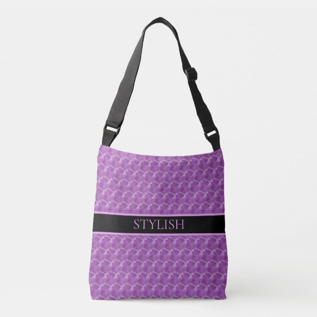 Sac Ajustable Sphères violettes abstraites stylisées d'améthyste (Devant)