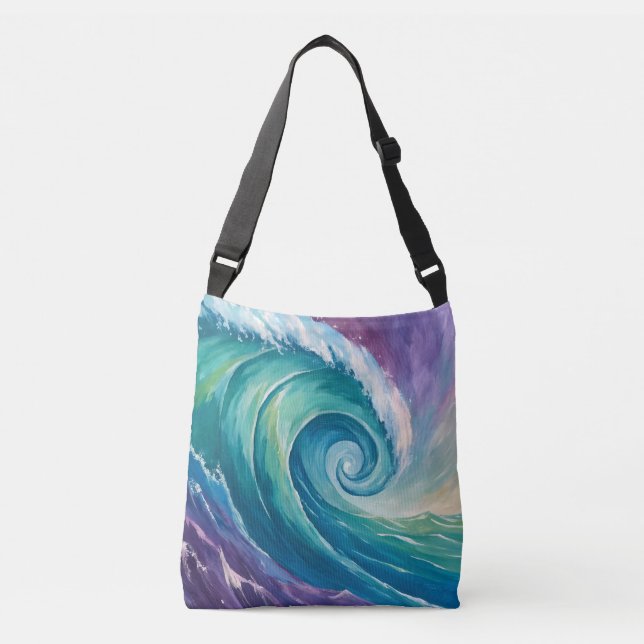 Sac Ajustable Spirale de vague océanique abstraite (Devant)