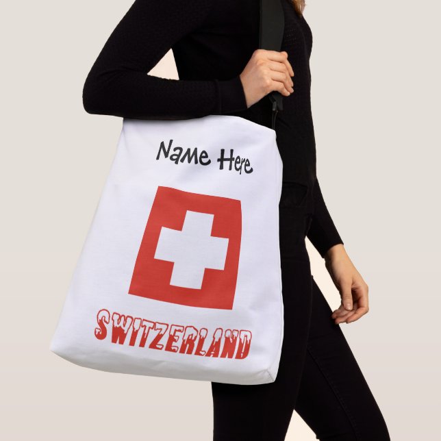 Sac Ajustable Suisse et drapeau suisse personnalisés  (De près)