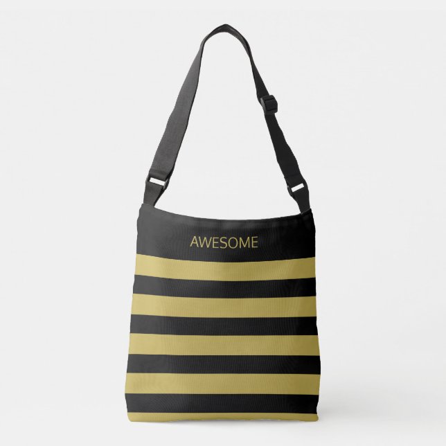 Sac Ajustable Superbe rayé noir et or (Devant)