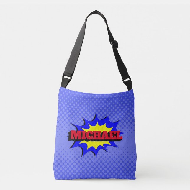 Sac Ajustable Superhero Kids Comic Book Nom personnalisé (Devant)