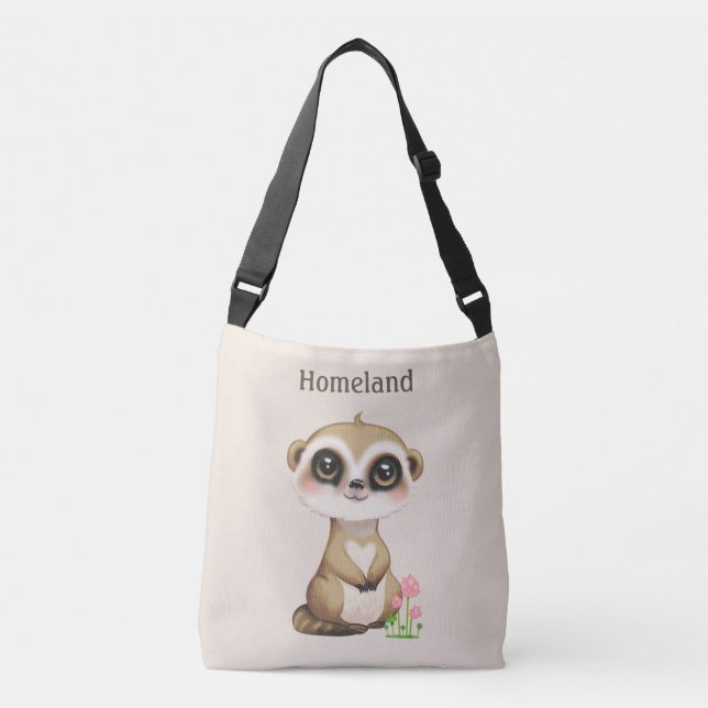 Sac Ajustable Suricate sur du sable clair beige  (Devant)