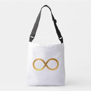 Sac Ajustable Symbole élégant d'infini doré sur fond blanc