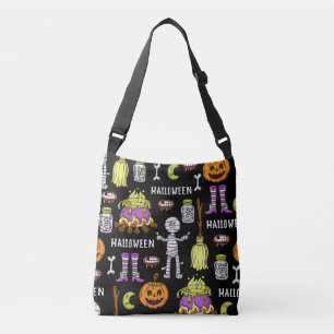 Sac Ajustable Symboles d'Halloween, thème vintage continu