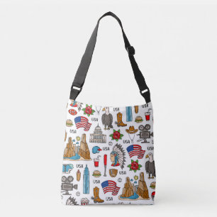 Sac Ajustable Symboles USA Vintage Motif sans couture