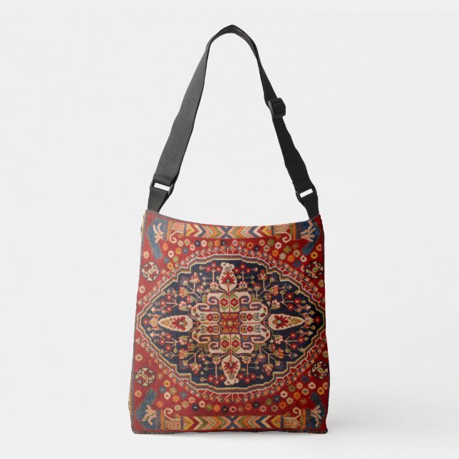 Sac Ajustable Tapis Kilim Rouge Antique Oriental Unique (Devant)