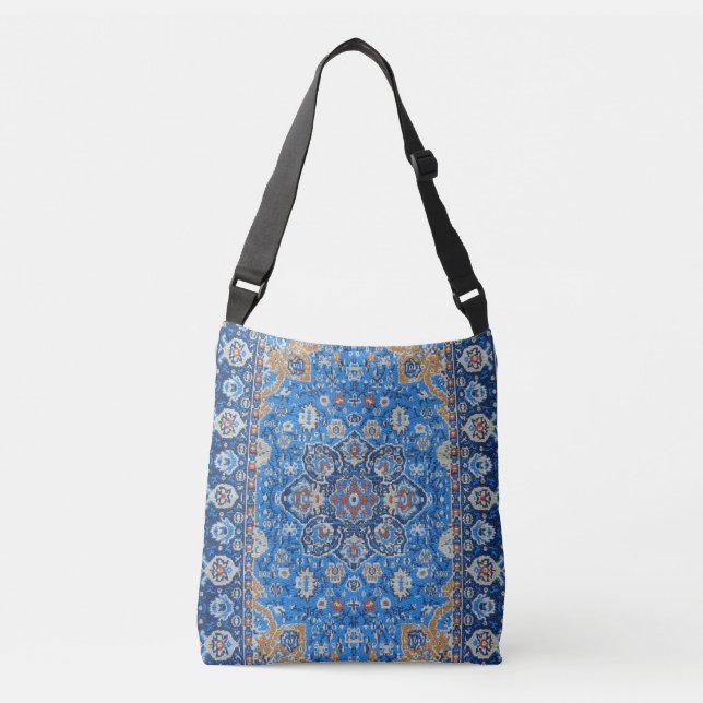 Sac Ajustable Tapis persan turc bleu oriental antique (Devant)