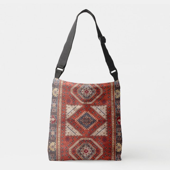 Sac Ajustable Tapis persan turc oriental rouge (Devant)
