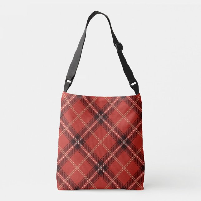 Sac Ajustable Tartan à motif diamant rouge (Dos)