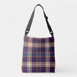 Sac Ajustable Tartan plaid, texture marine colorée.