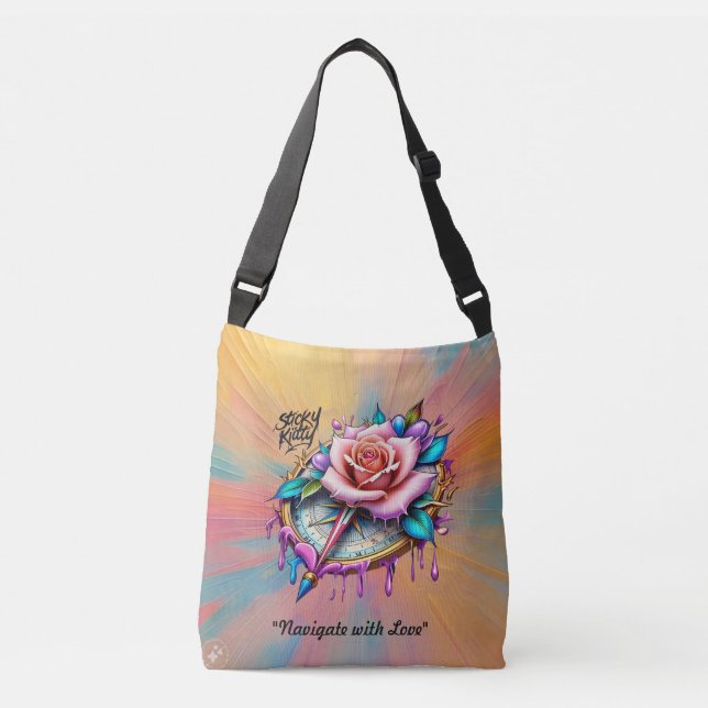 Sac Ajustable "Tatouage au boussole d'amour intemporel" (Devant)