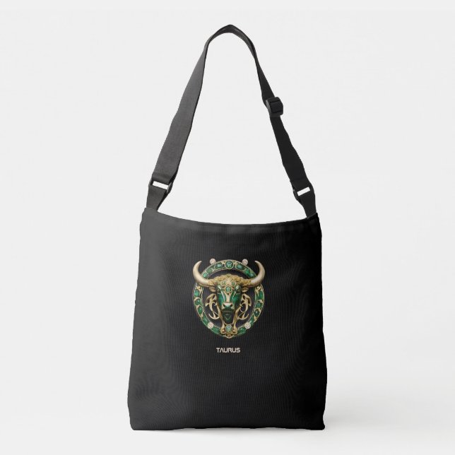 Sac Ajustable Taurus Bull, Emerald et Gold Personnalisé (Devant)