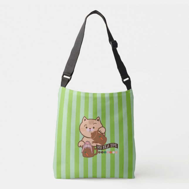 Sac Ajustable tea time chat et lapin (Devant)