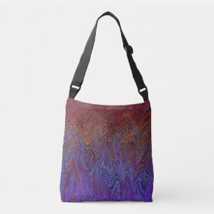 Sac Ajustable "Tempête neurale" Abstraite" Bleu rouge