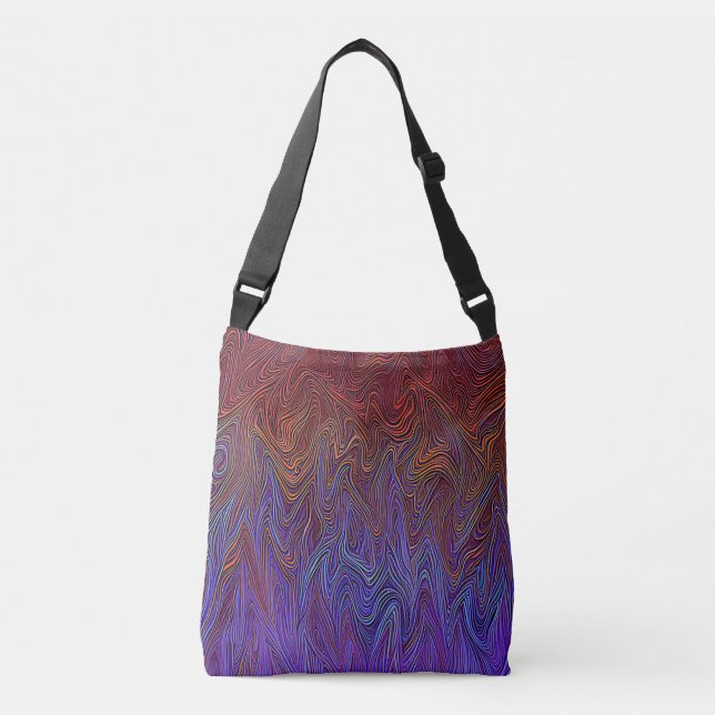 Sac Ajustable "Tempête neurale" Abstraite" Bleu rouge (Devant)