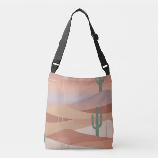 Sac Ajustable Terracotta Desert Sunset Boho Geometric Cacti Tote