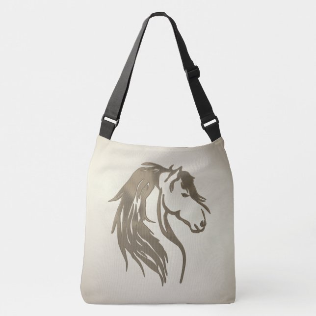 Sac Ajustable Tête de cheval en platine brûlée (Devant)