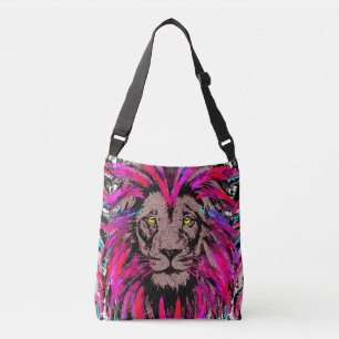 Sac Ajustable Tête de lion rose - Illustration de lion