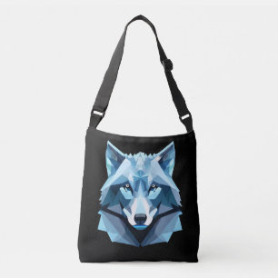 Sac Ajustable Tête de loup géométrique bleue