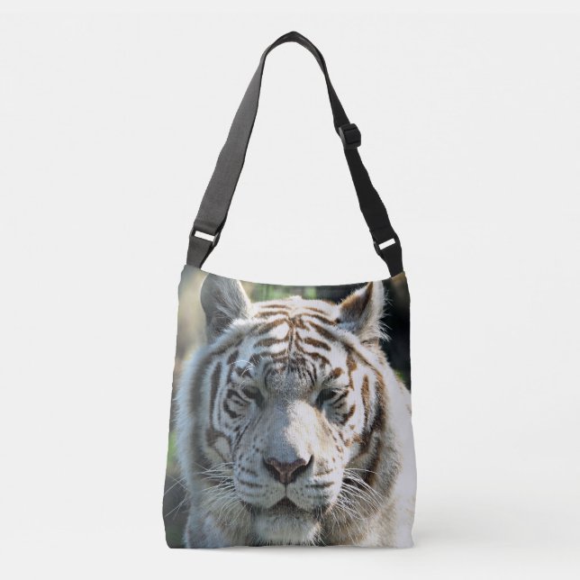 Sac Ajustable Tête de tigre blanc avec des marques brun doux (Devant)