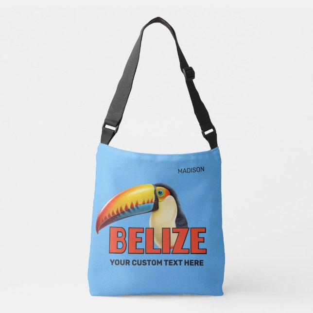 Sac Ajustable Texte personnalisé BELIZE Toucan (Devant)