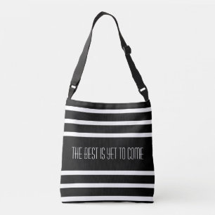 Sac Ajustable Texte personnalisé sur rayures noires et blanches