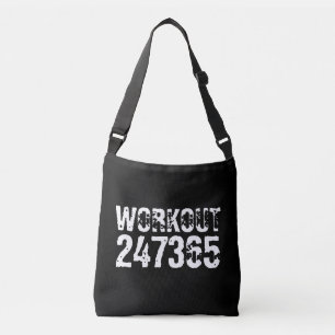 Sac Ajustable Texte usé et rayé Workout 247365 blanc