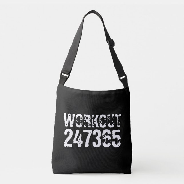 Sac Ajustable Texte usé et rayé Workout 247365 blanc (Devant)