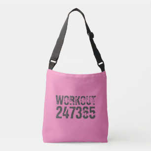 Sac Ajustable Texte usé et rayé Workout 247365 rose