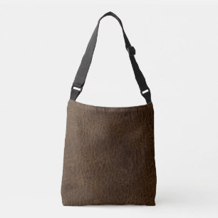 Sac Ajustable Texture de cuir cognac vintage en détresse