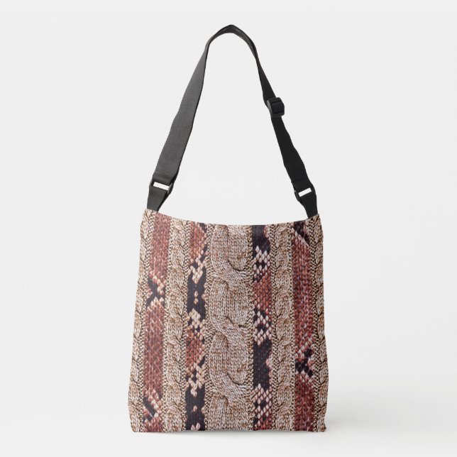 Sac Ajustable Texture de vêtement, motif de serpent géométrique. (Devant)
