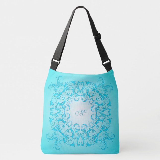 Sac Ajustable Texture du baroque de gradient de turquoise. (Devant)