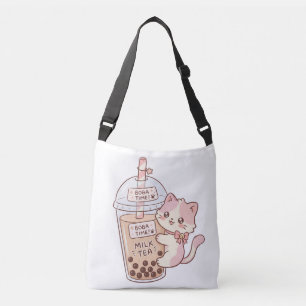 Sac Ajustable Thé au lait bulleux chat Kawaii Thé aux perles m